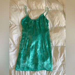 Silk turquoise mini dress from revolve